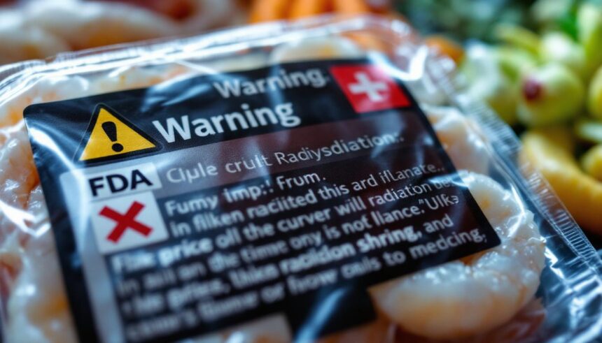 shrimp package fda warning radiation label