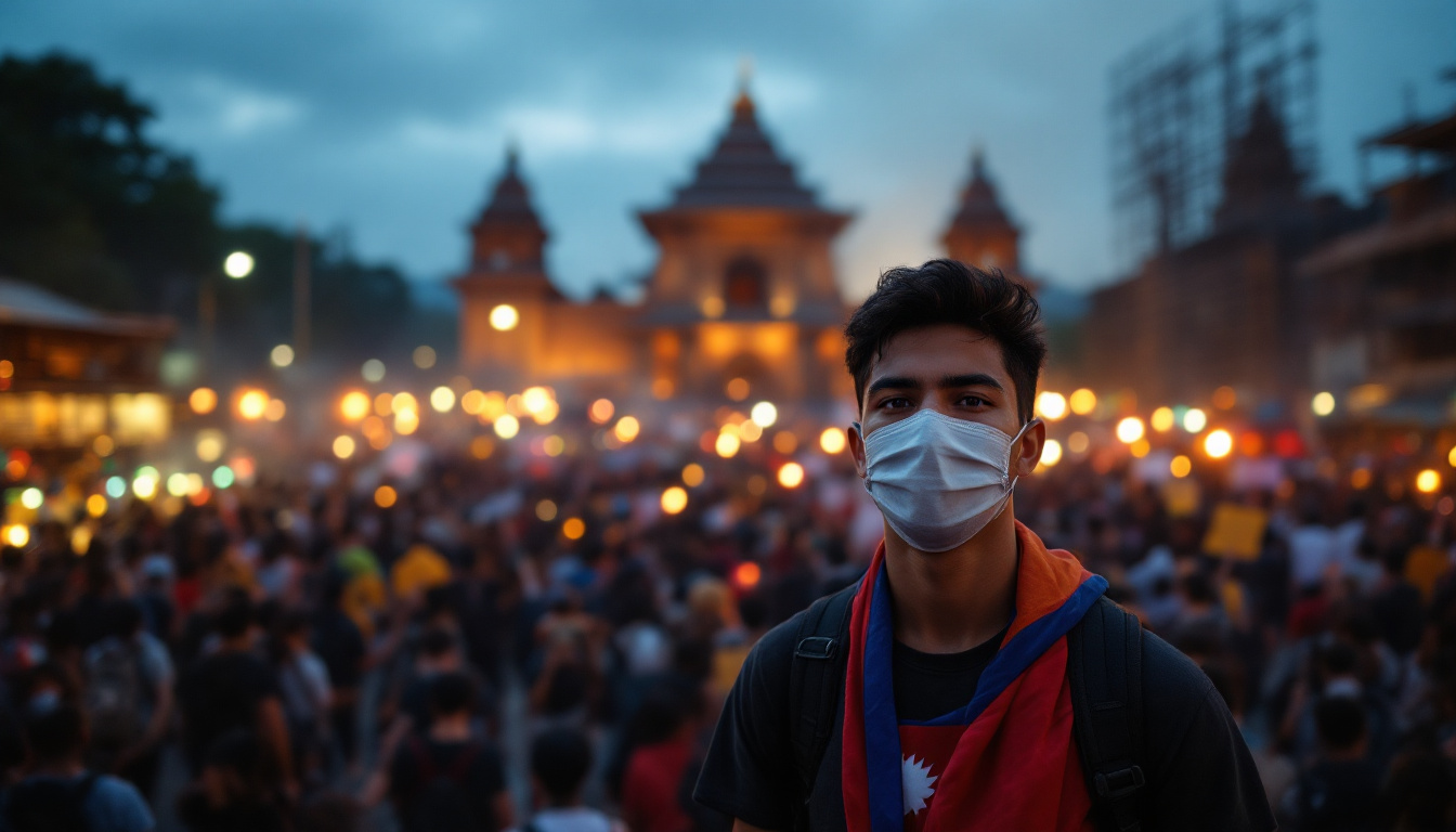 kathmandu durbar square protest genz portrait