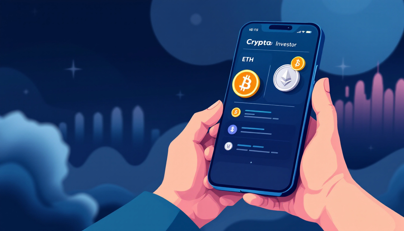 new crypto investor comparing bitcoin ethereum app