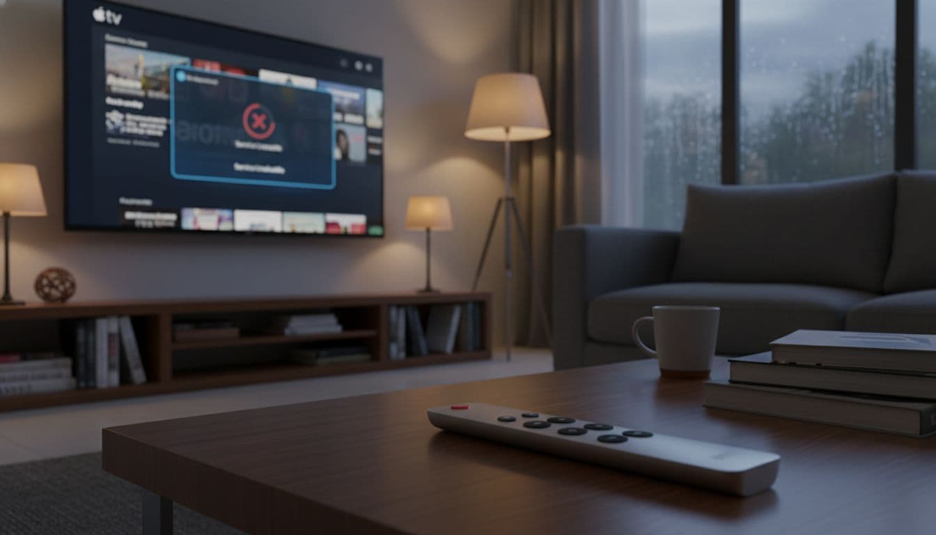 modern living room apple tv error outage f51e877d