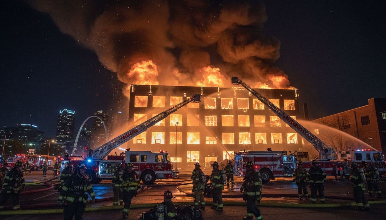 st louis downtown warehouse fire night firefighters 807ac9f6