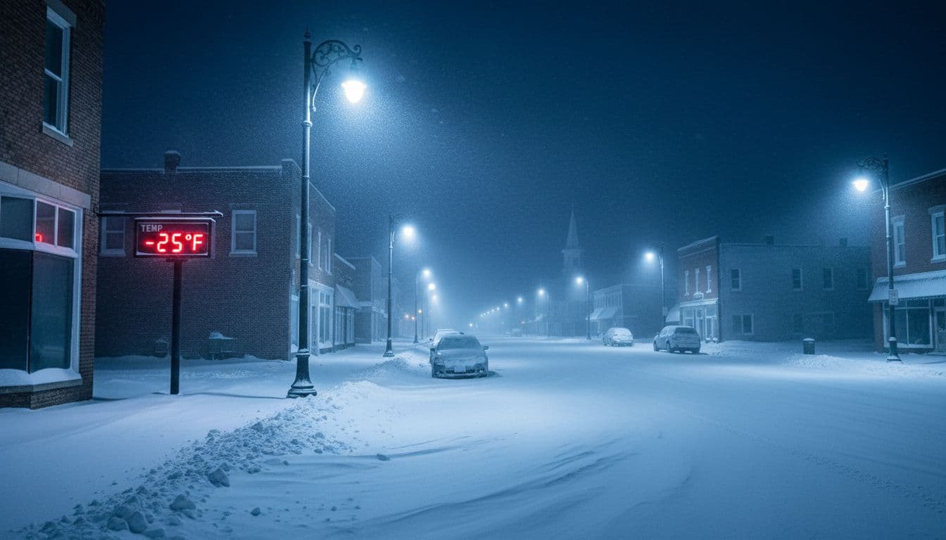 central illinois subzero snowy town street night a1222f4d
